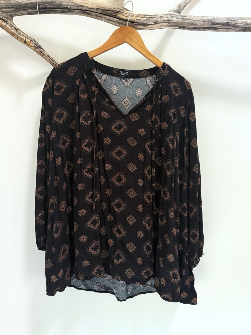 Lira | Oversized Tunic Top Bohemian Boho Black Airy Flowy Summer Desert Small